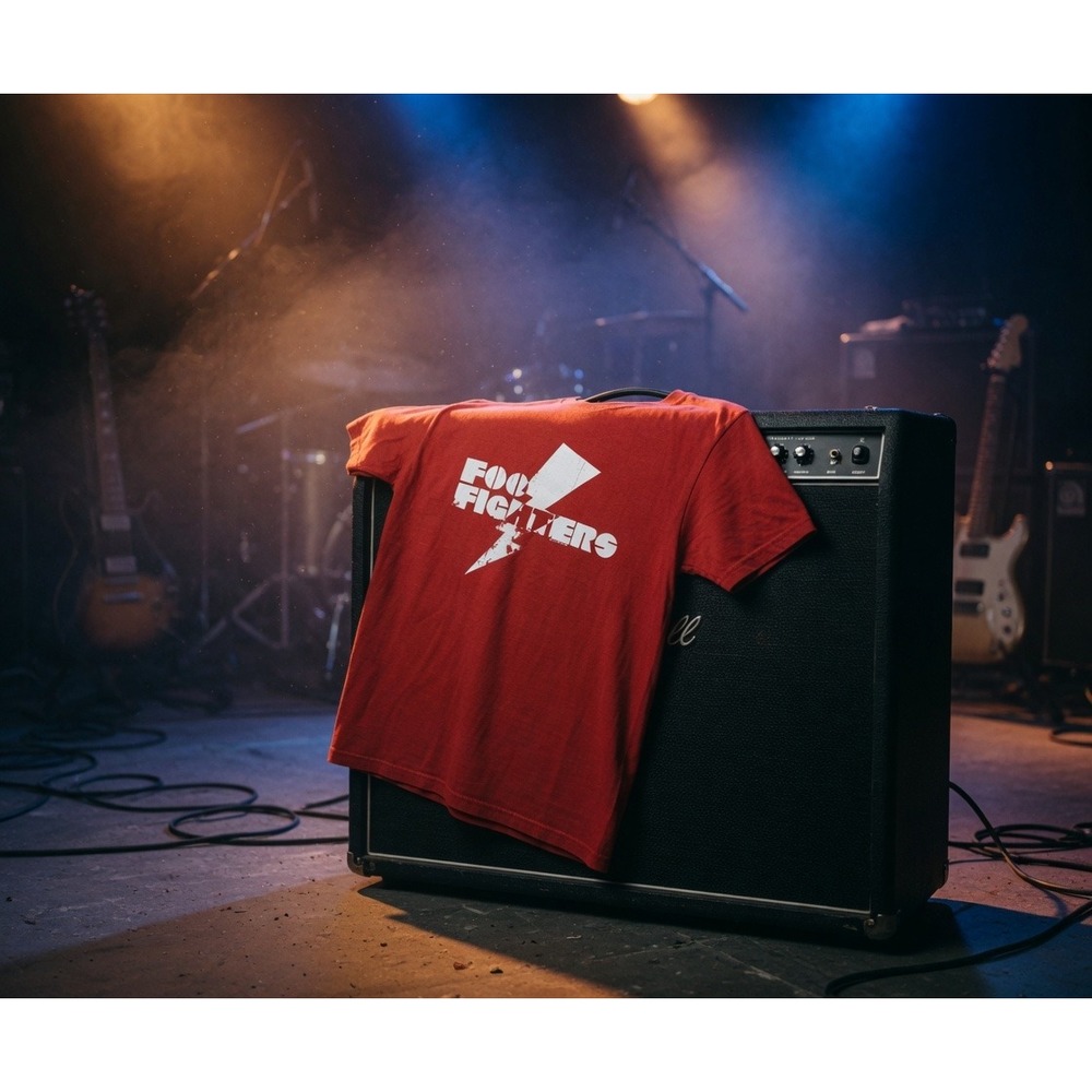 Foo Fighters Lightning Bolt Red Band T-Shirt 2007‎ Heavy Cotton Small